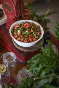 Reportage lumiere naturelle tomates mozzarella restauration entreprise